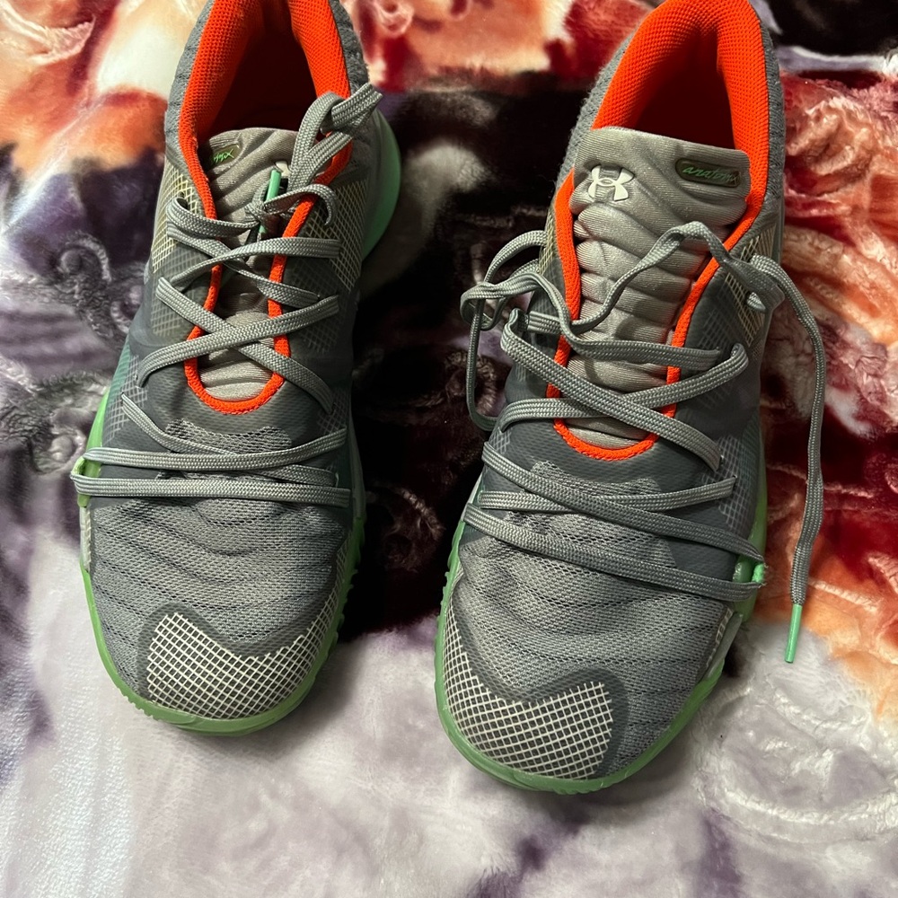Under Armour Gray and Green Athletic Shoes